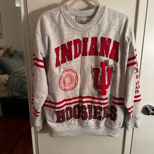 VINTAGE LONG GONE Indiana Hoosiers Basketball Gray Sweatshirt - Rare